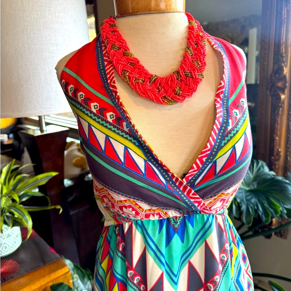 Colorful Geometric Maxi Dress - Picture 2 of 7